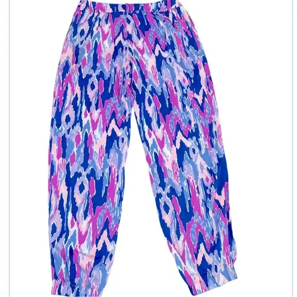 Lilly Pulitzer Saffron Amethyst One Too Many Jogger Pants XS - Picture 3 of 8